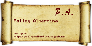 Pallag Albertina névjegykártya